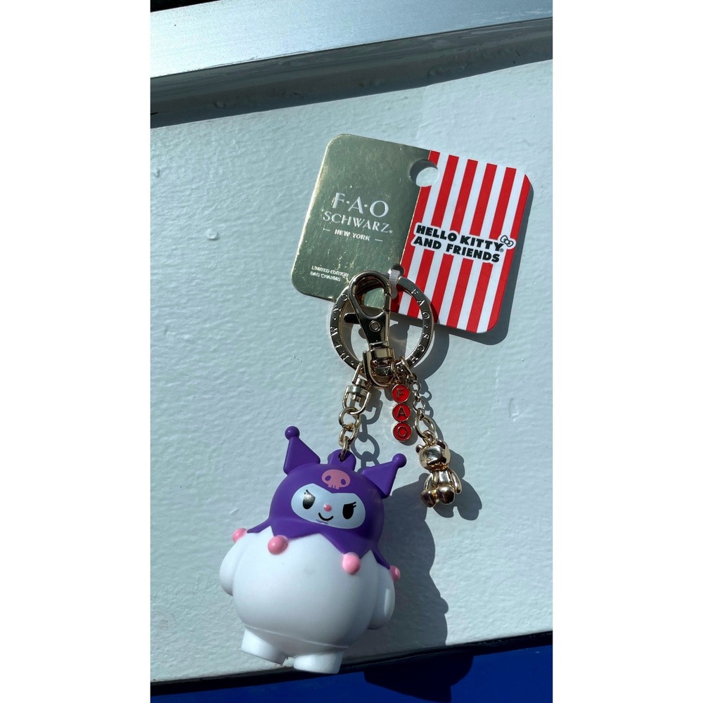 FAO Schwarz Sanrio Hello Kitty and Friends Kuromi Bag Charm Keychain Limited Ed